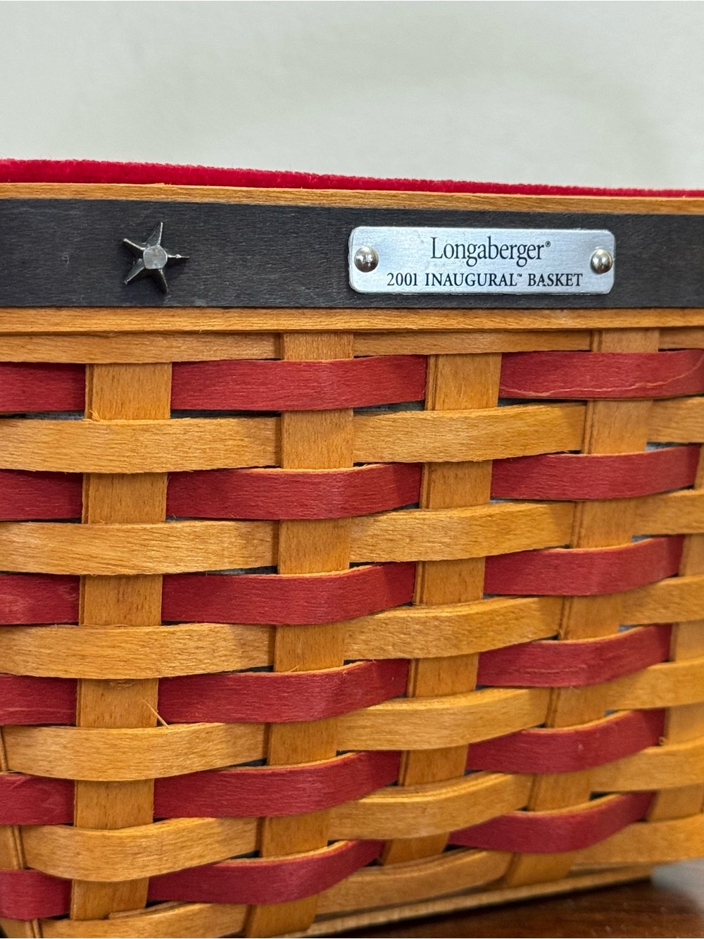 Longaberger Inaugural Basket FAMILY Signed American Patriotic Decor 2001 Retired - Picture 2 of 9